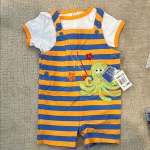 Baby Striped Octopus Romper with shirt